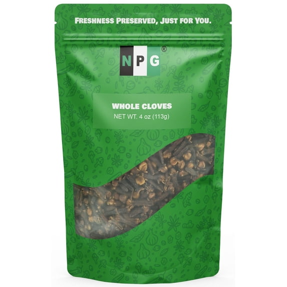 NPG Premium Whole Cloves Buds 4 Ounces, Cloves for Tea, Potpourri, Baking, Pomander balls, Meats, and Pumpkin Spices, Gluten Free Non GMO
