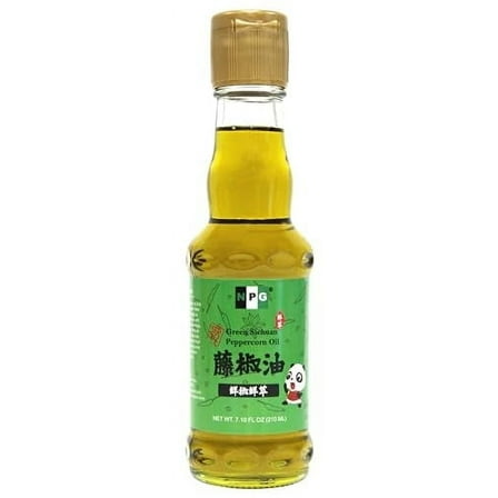 NPG Sichuan Green Peppercorn Oil 7.1 fl oz, Cold Pressed, Strong Mouth-Numbing, Szechuan Green Pepper Corn Oil, Intense Flavor