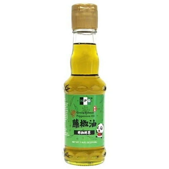 NPG Sichuan Green Peppercorn Oil 7.1 fl oz, Cold Pressed, Strong Mouth-Numbing, Szechuan Green Pepper Corn Oil, Intense Flavor