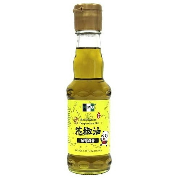 NPG Sichuan Red Peppercorn Oil 7.1 fl oz, Cold Pressed Szechuan Pepper Corns, Medium Mouth-Numbing Prickly Ash Infusion, Intense Flavor for Chinese and Asian Dishes