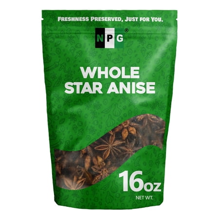 NPG Whole Star Anise Seeds Pods 16 Ounces, 100% Natural Whole Chinese Anise Star Pods Sun Dried Spice, Anis Estrella/Badian Khatai/ Illicium Verum, Widely Used for Baking, Cooking, and Tea