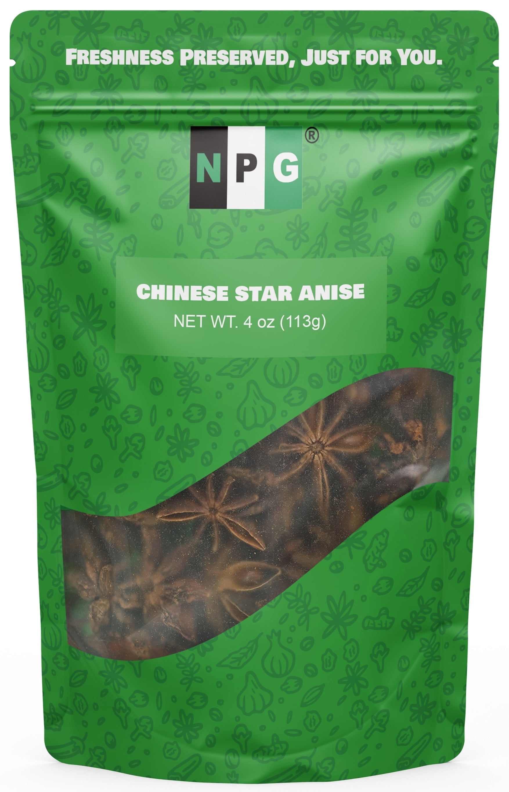 NPG Whole Star Anise Seeds Pods 4 Ounces, 100% Natural Whole Chinese Anise Star Pods Sun Dried Spice, Anis Estrella/Badian Khatai/ Illicium Verum, Widely Used for Baking, Cooking, and Tea