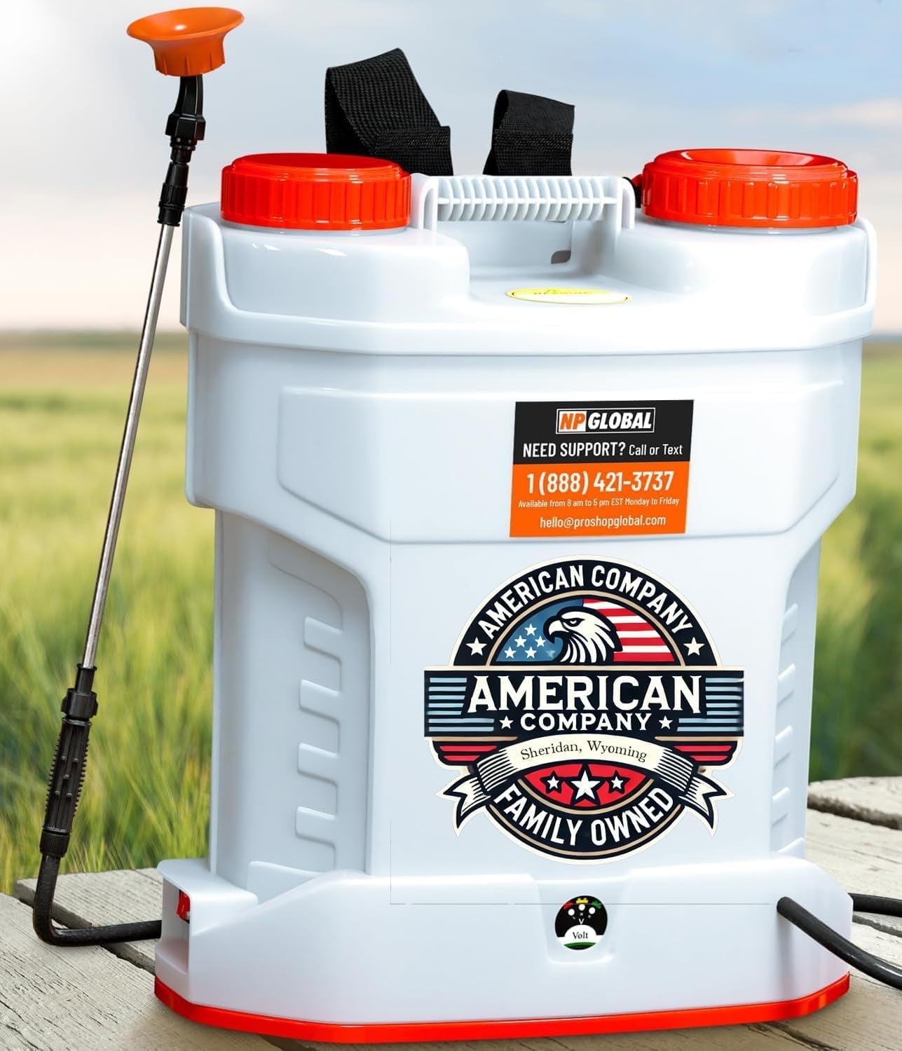 Npglobal Battery Powered Backpack Sprayer, 4.2-Gallon, 80 PSI, 6 Nozzles, for Lawn & Garden, Weed Control, and Cleaning