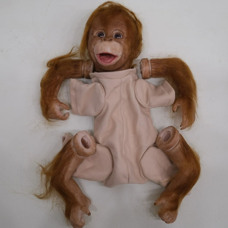 NPK 18inch Finished Reborn Monkey Doll Size Already Painted Kits Very Lifelike Baby with Cloth body