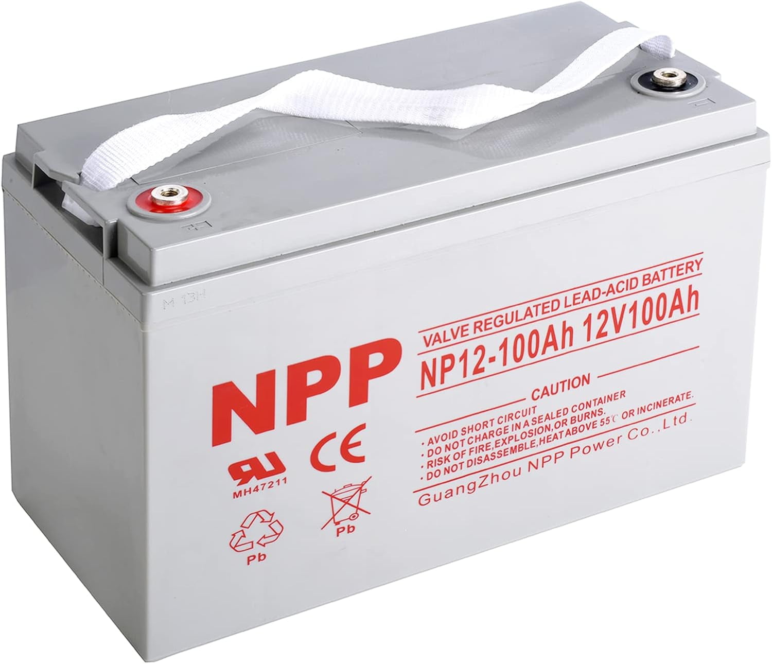 NPP NP12-100Ah 12 Volt 100Ah Battery, Sealed Lead Acid 12V 1200WH Battery M8 x 20(T16) Marine Rechargeable Replacement Battery for RV, Solar, Trolling Motor, Travel Trailer, Energy Storage, Off Grid