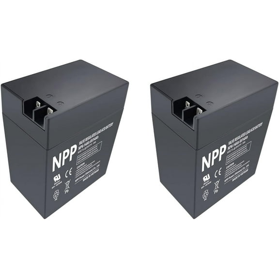 NPP NP6-14Ah (2 Pcs) 6V 14 Ah Rechargeable Sealed Lead Acid Battery for Parmak 901 & Magnum Solar Park & Teledyne B8-6 Emergency Lighting
