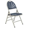 thumbnail image 1 of NPS 1100 Series 34.5" Deluxe Fan Metal Folding Chair in Dark Blue (Set of 4), 1 of 5