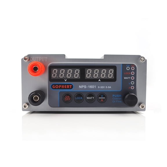 NPS-1601 Version Mini Adjustable Digital Switch DC Power Supply WATT With Lock Function 0.001A 0.01V 32V 30V 5A 3205II Upgraded ,Low-loss