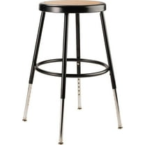 National Public Seating NPS® 19"-27" Height Adjustable Heavy Duty Steel Stool, Black