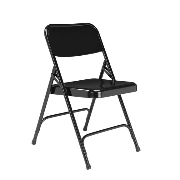 NPS 200 Series 29.5" Metal Double Hinge Folding Chair in Black (Set of 4)