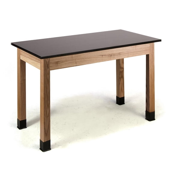 NPS 24x48" Modern Ash Wood Science Lab Table with Phenolic Top in Black