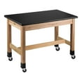 thumbnail image 1 of NPS 24x60" Modern Ash Wood Science Lab Table with HPL Top and Casters in Black, 1 of 1