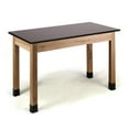 thumbnail image 1 of NPS 24x60" Modern Ash Wood Science Lab Table with Phenolic Top in Black, 1 of 2