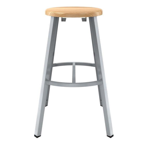 NPS 30" Titan Stool Solid Wood Seat Grey Frame