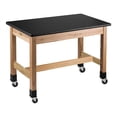 thumbnail image 1 of NPS 30x60" Ash Wood Science Lab Table with HPL Top and Casters in Black, 1 of 1