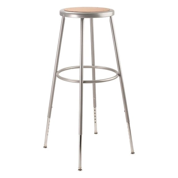 NPS 6200 Series 32-39" Height Adjustable Modern Metal Heavy Duty Stool in Gray