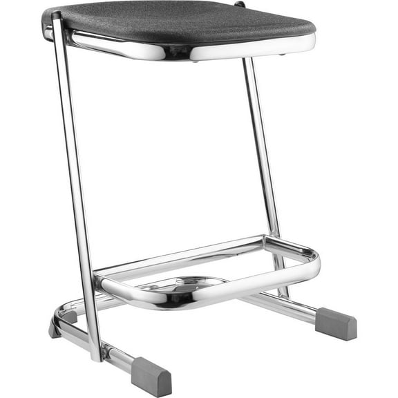 NPS 6600 Series 22" Ergonomic Modern Metal Elephant Z-Stool in Black/Chrome