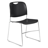 NPS® 8500 Series Ultra-Compact Plastic Stack Chair With Metal Rod Frame, Black