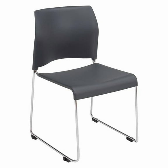 NPS 8800 Series 30.75" Modern Cafetorium Plastic Stack Chair in Charcoal
