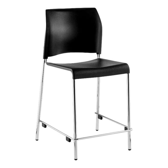 8800 Series Cafetorium Plastic Stool, Counter Height - Black