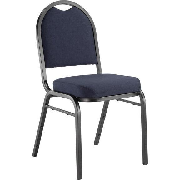 NPS 9200 Series Premium Fabric Upholstered Stack Chair, Midnight Blue Seat/Black Sandtex Frame
