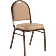 NPS 9200 Series Premium Vinyl Upholstered Stack Chair, French Beige Seat, Mocha Frame