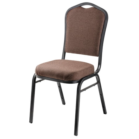 NPS® 9300 Series Deluxe Fabric Upholstered Stack Chair, Natural Chocolatier Seat/Black Sandtex Frame