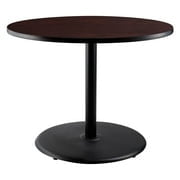 NPS Cafe Table 36"R Round Base 30"H Particleboard Black Frame Mahogany Top