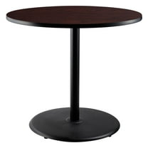 NPS Cafe Table 36"R Round Base 36"H Particleboard Black Frame Mahogany Top
