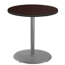 NPS Cafe Table 36"R Round Base 36"H Particleboard Grey Frame Mahogany Top