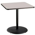thumbnail image 1 of NPS Cafe Table 36" SQ Round Base 36"H Particleboard Black Frame Grey Top, 1 of 4