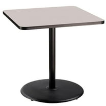 NPS Cafe Table 36" SQ Round Base 36"H Particleboard Black Frame Grey Top
