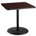 thumbnail image 1 of NPS Cafe Table 36" SQ Round Base 36"H Particleboard Black Frame Mahogany Top, 1 of 2