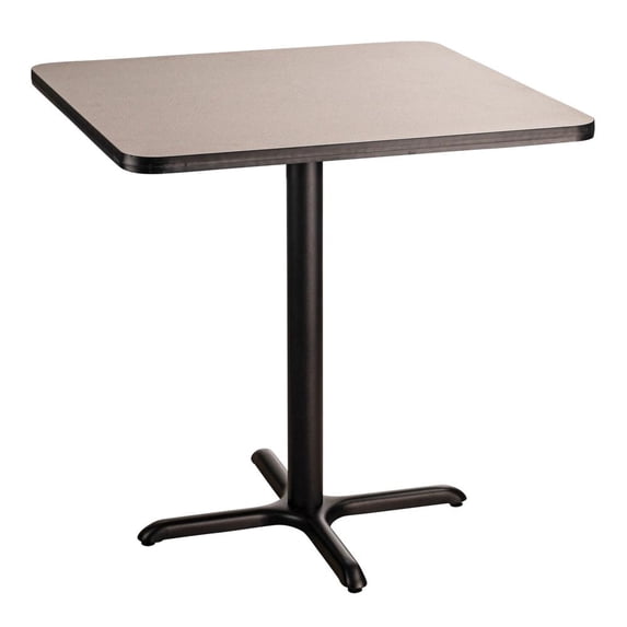 NPS Cafe Table 36" SQ X Base 36"H Particleboard Black Frame Grey Top