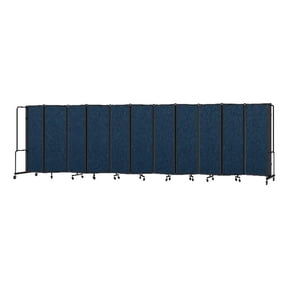 NPS Room Divider 6' Height 11 Sections Blue Panel Black Frame