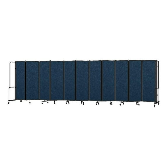 NPS Room Divider 6' Height 11 Sections Blue Panel Black Frame