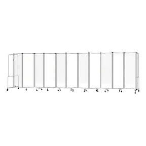 NPS Room Divider 6' Height 11 Sections Clear Acrylic Panels Grey Frame