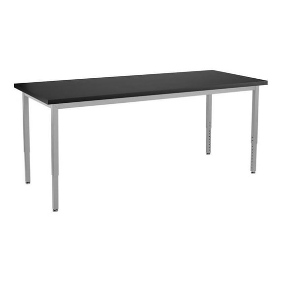 NPS SLT 8 Series 24x72" Metal Science Lab Table with Phenolic Top in Black