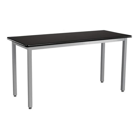 NPS SLT 9 Series 30x60" Metal Science Lab Table with HPL Top in Black