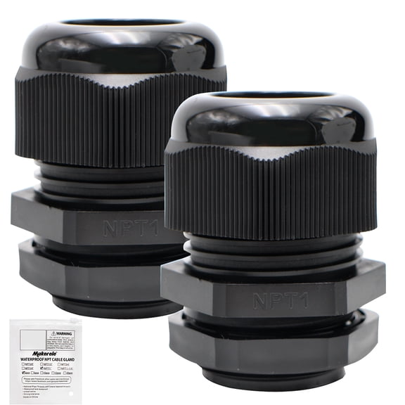 NPT 1''(2PCS):MAKERELE NPT 1'' Cable Gland Connector Cord Grip Plastic Nylon Waterproof Wire Protectors