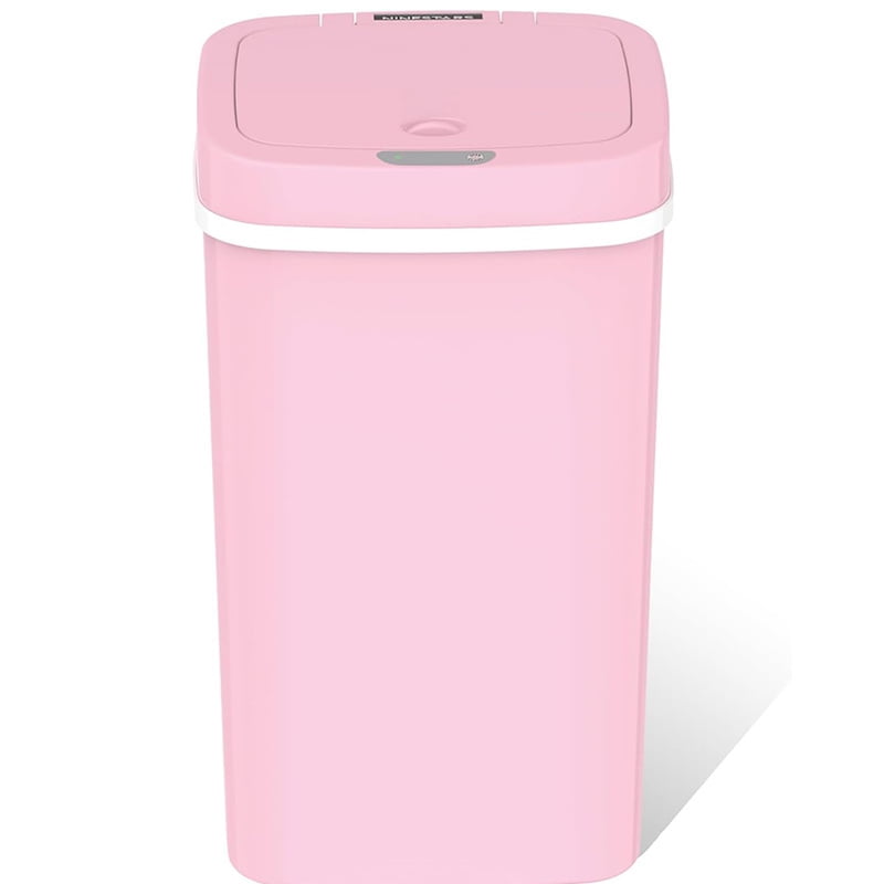 NPT-16-1 Automatic Touchless Motion Sensor Diaper Disposal Trash Can with lid, 4.2 gallon/16 L, Pink, Plastic