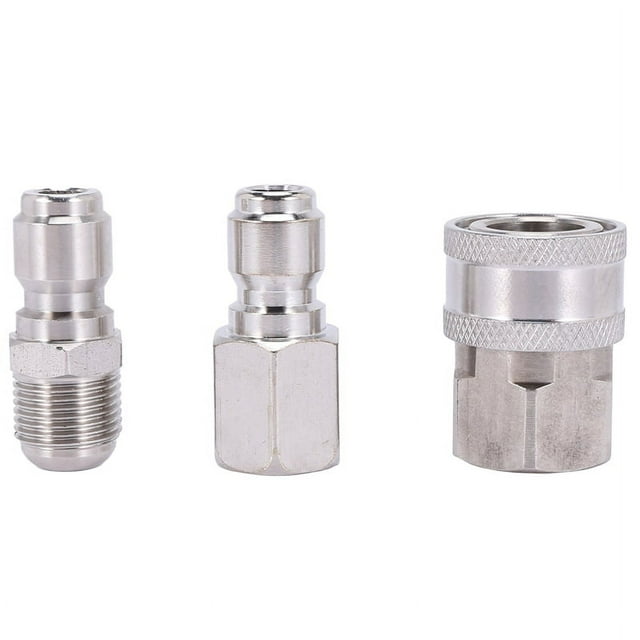 NPT 3/8 Inch Male and Female Quick Connector Kit Pressure Washer Adapter Set and 1 Pieces NPT 3/