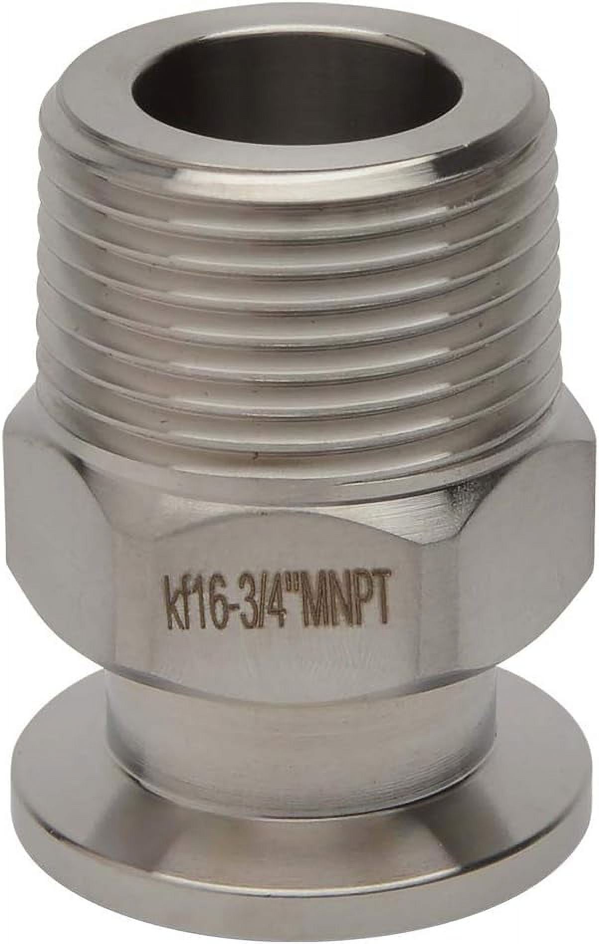 NPT Adapter For Vacuum Pipe Fittings, Stainless Steel 3/4", Male
