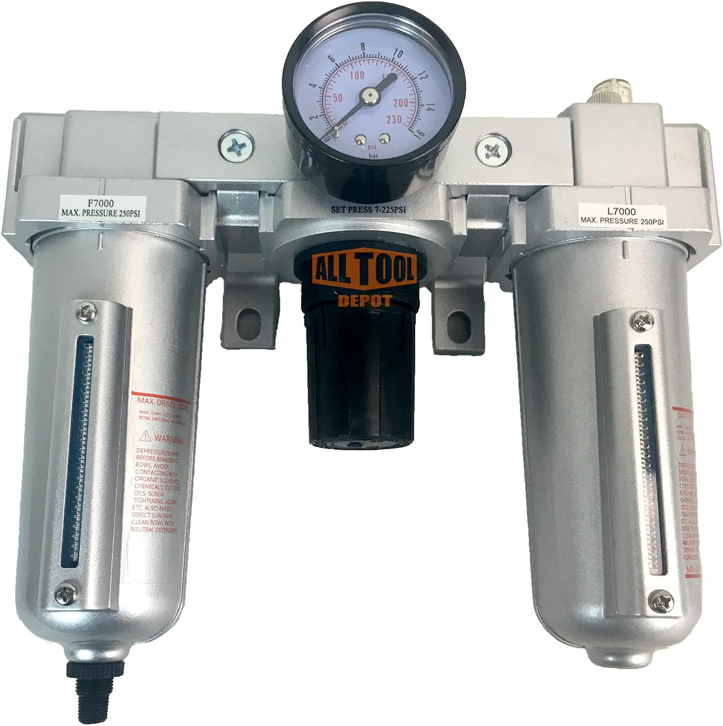 NPT HEAVY DUTY Compressed Air In Line Filter Regulator Lubricator Oiler