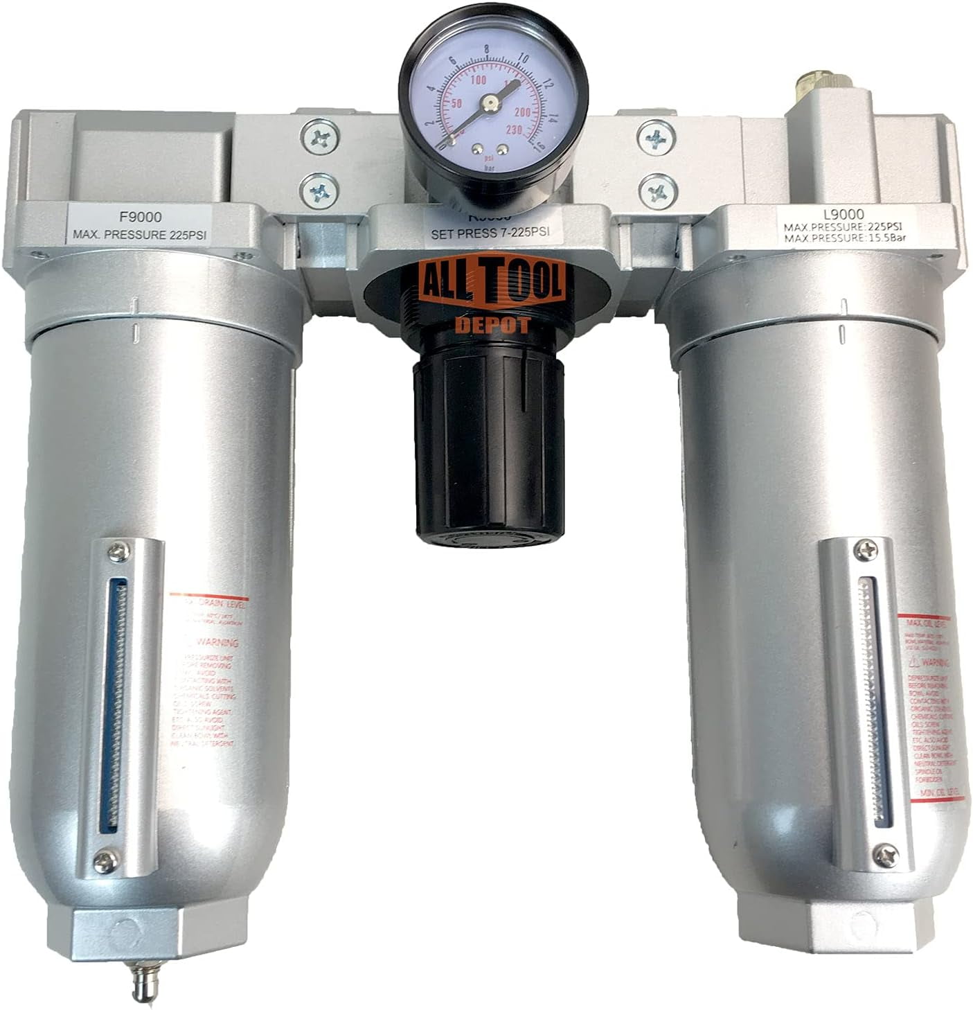 NPT SUPER DUTY Compressed Air In Line Filter Regulator Lubricator Oiler