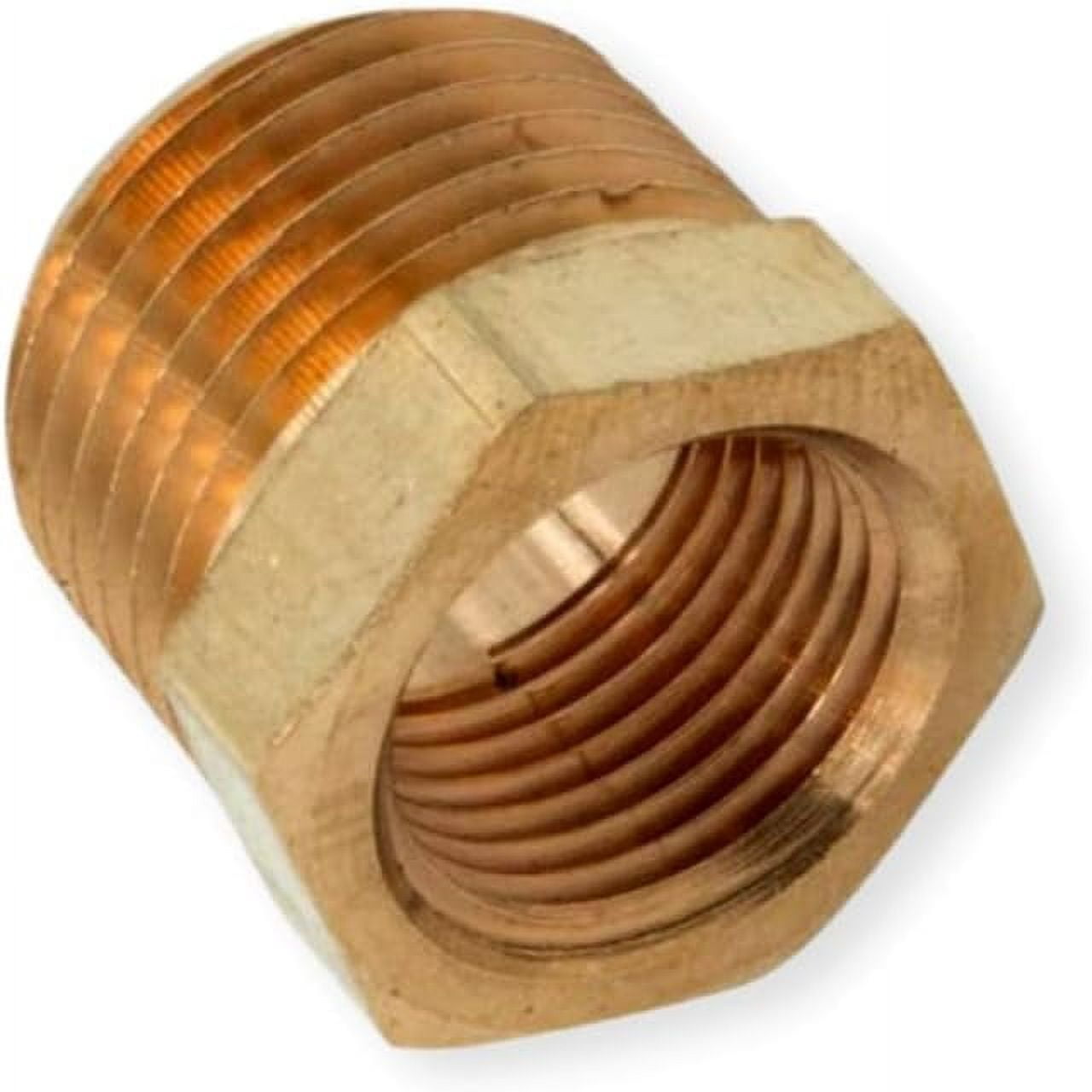NPTF Male X 1/2" NPTF Female Pipe Thread Hex Reducer Bushing Brass