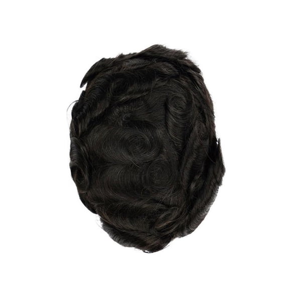 NPU Men's Human Hair Men Toupee Wigs Natural Hairline Hairpieces PU Replacement System