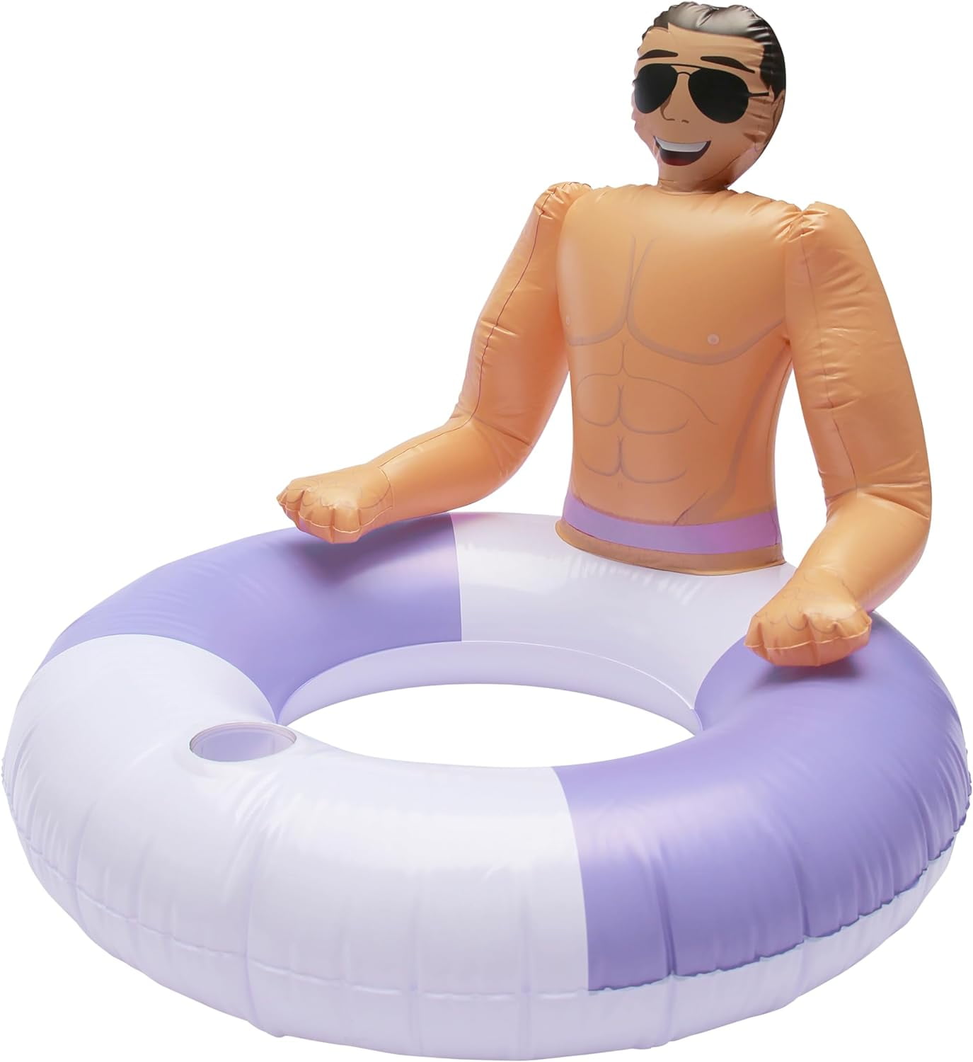 NPW Pool Float Drinking Buddies Fun Pool Float for Parties and Relaxing Inflatable Pool Hunk