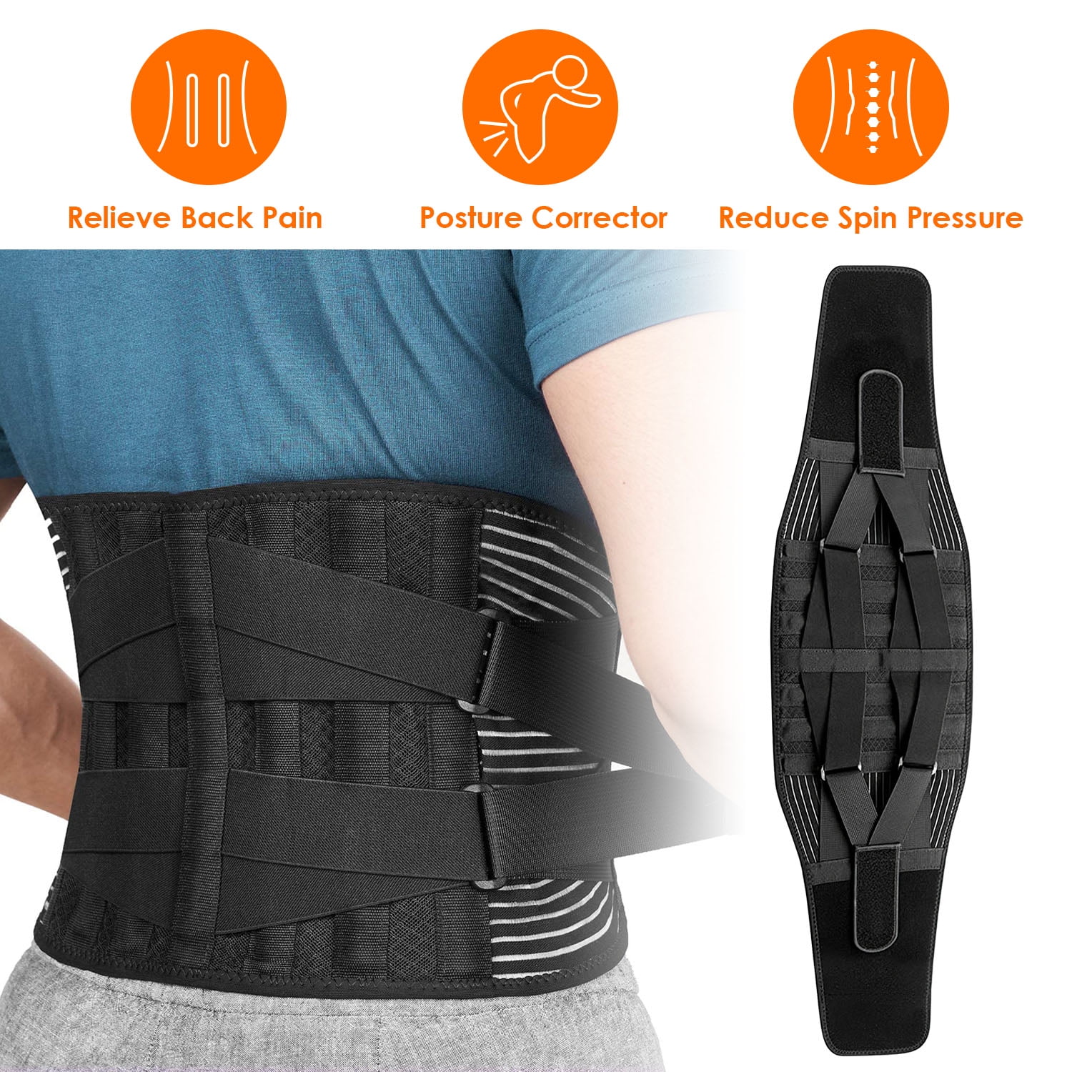 NPolar Back Lumbar Support Belt Adjustable Lumbar Support for Pain