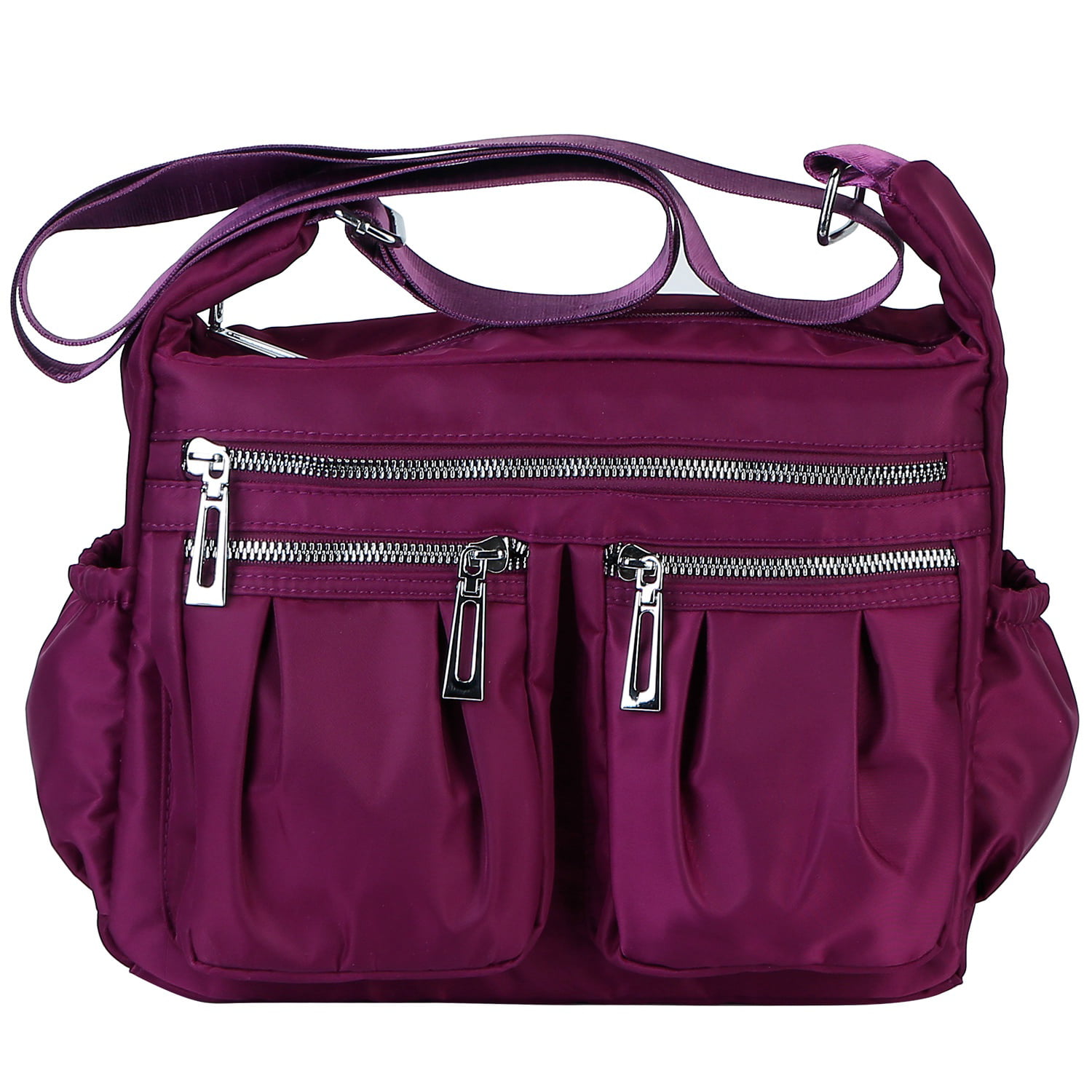 NPolar Women Crossbody Bags Lady Multi-Pocket Shoulder Bag Violet ...